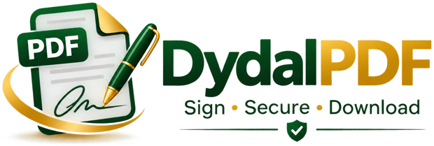 DydalPDF logo: Sign, Secure, Download